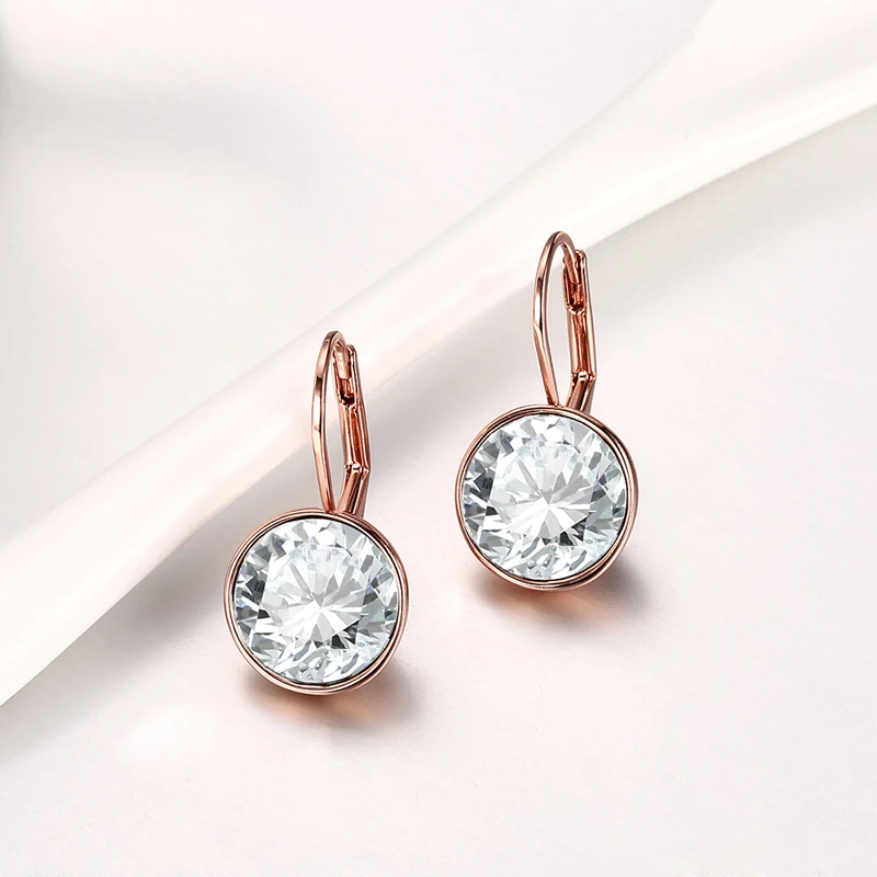 Baffin Clic Bella Stud Earrings Original Crystals From Swarovski Baffin Clic Bella Stud Earrings Original Crystals From Swarovski Rose Gold Color For Women Wedding Jewelry In
