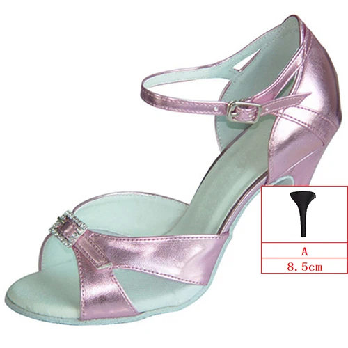 Высота каблука 4.5-8 см Zapatos de BAILE Salsa Обувь красный лаванда атлас с прозрачной пряжкой комфорт Для женщин Туфли для латинских танцев JYG931 - Цвет: Lavender-A