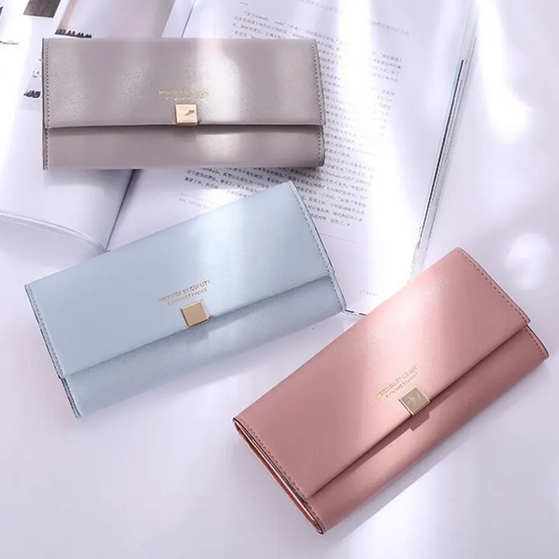 

New Fashion Women Wallets High Quality PU Leather Hasp Long Wallet Women's Design Purse High Capacity Wallet Ladies Card Holder