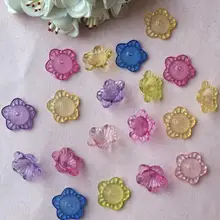 1100pcs 9*17mm Beautiful Acrylic Mixed Flower Beads With Hole For Hair Peice Tiaras Jewelry Scrapbooking Craft DIY
