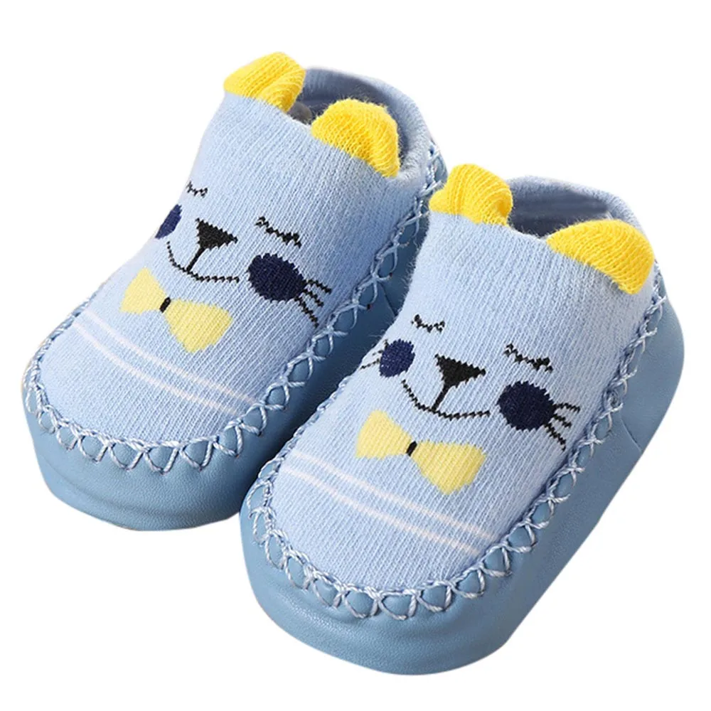 Newborn Baby Boys Girls Cartoon Ears Floor Socks Anti-Slip Baby Step Shoes Socks Zapatos de bebe