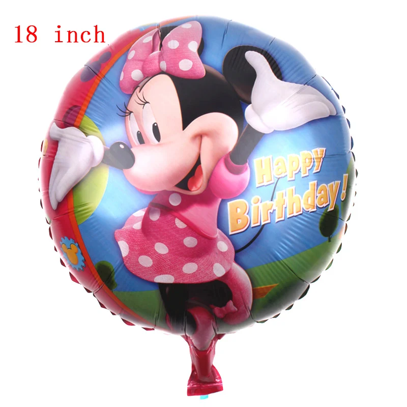 Воздушные шары из фольги с Микки и Минни Маус, украшения для дня рождения, Детские воздушные шары для девочек, вечерние украшения для дома - Color: 18inch mini