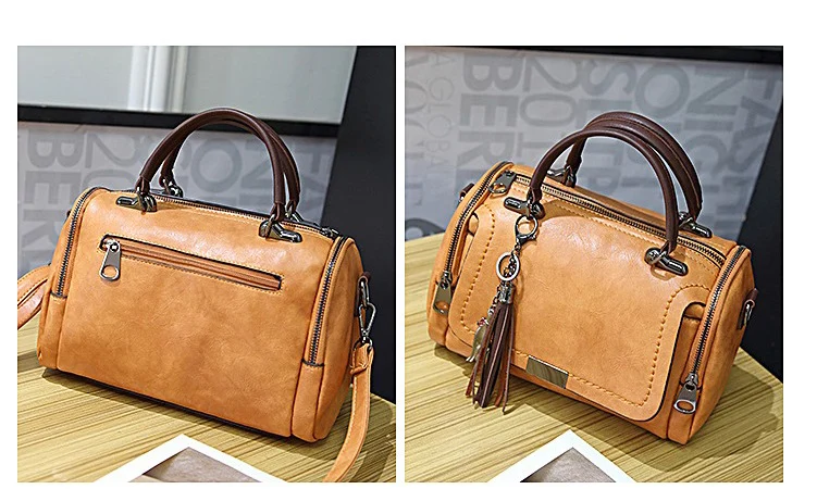 Женская кожаная сумка ZMQN, винтажная сумочка-кроссбоди с кисточками, дамская ретро-сумка на плечо на молнии, модель C648