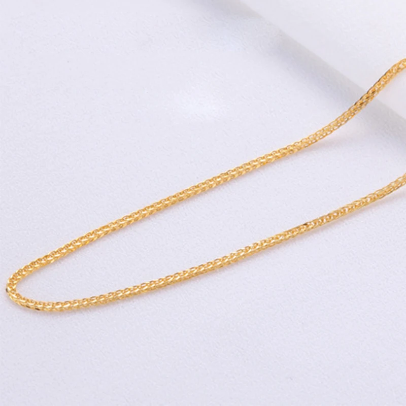 ANI 18K Yellow Gold (AU750) Chain Necklace for Women Engagement Three Color Fine Chopin Chain for Pendant 16 inches or 18 inches