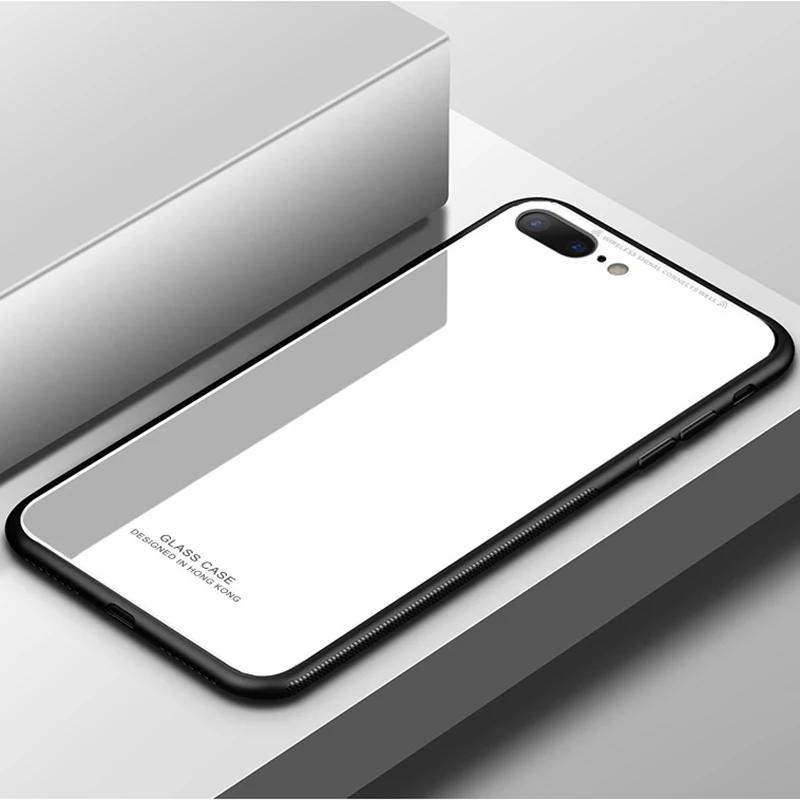 Чехол для iPhone SE Роскошный тонкий глянцевый силиконовый чехол из закаленного стекла для iPhone X 6 6s 7 8 Plus 5s 5 - Цвет: Белый