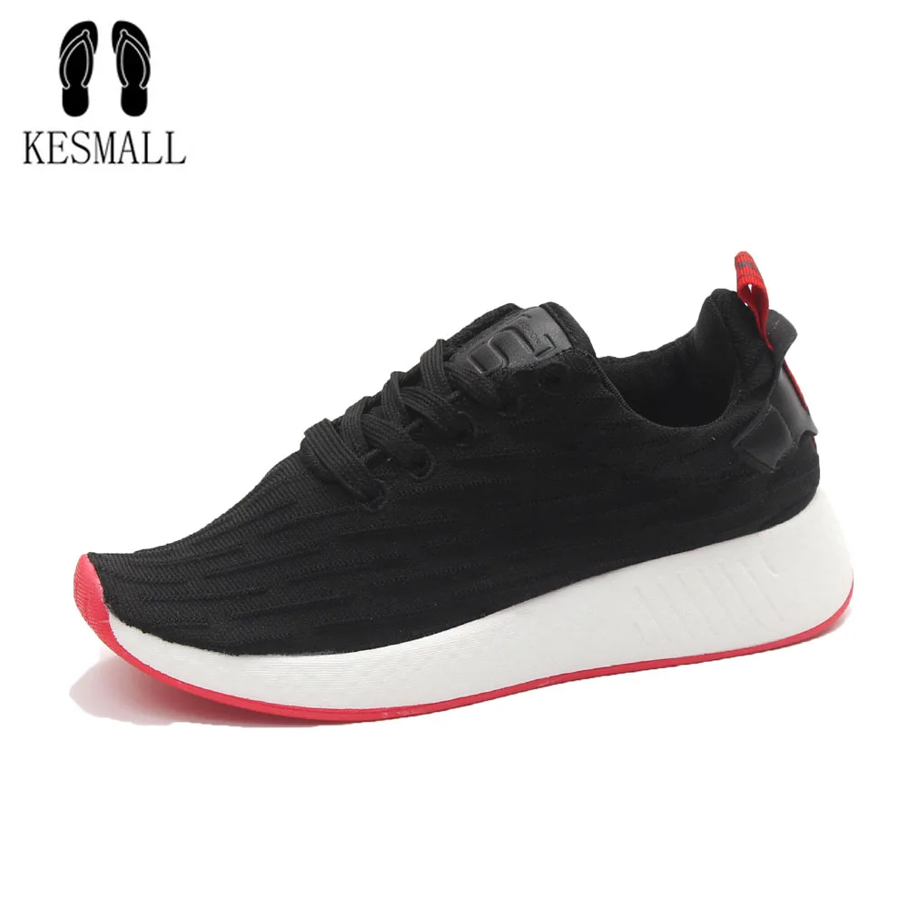 

KESMALL Summer Red Bottom Mesh Sneakers Lightweight Black Casual Shoes for Women Flat Mesh Tenis Feminino Shoes Size 35-40 WS541