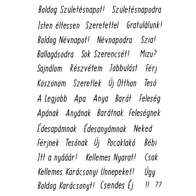 

finnish word Transparent Clear Silicone Stamps Hungary