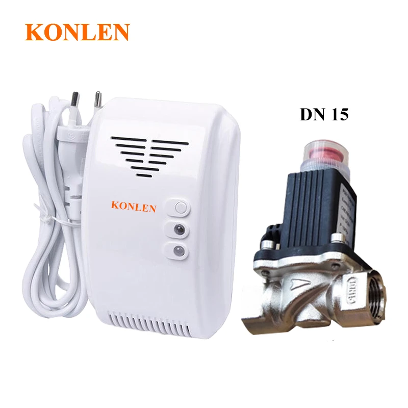 Standalone Lpg Natural Gas Detector With Automatic Valve Dn15 To Shut Off Pipe For Home Security Detector Detector Gas Naturaldetector Gas Aliexpress