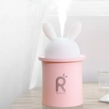 

White Rabbit Air Humidifier Ultrasonic Aroma Essential Oil Diffuser Humidifier Car Mist Maker Air Purifier for Home with Light