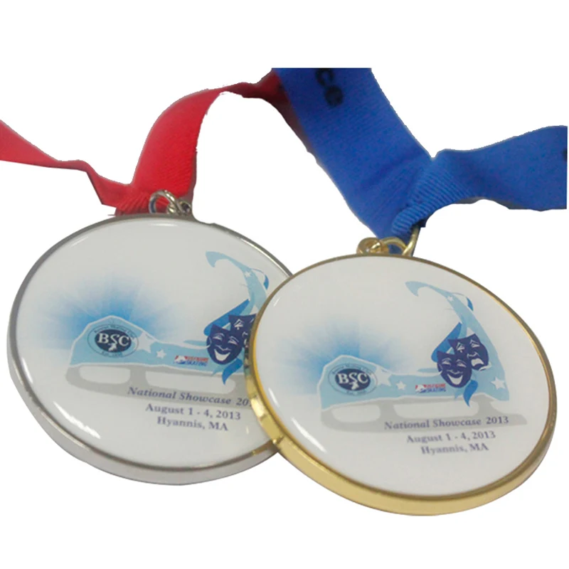 

manufacturers Epoxy medal Low price round gold medal with tape