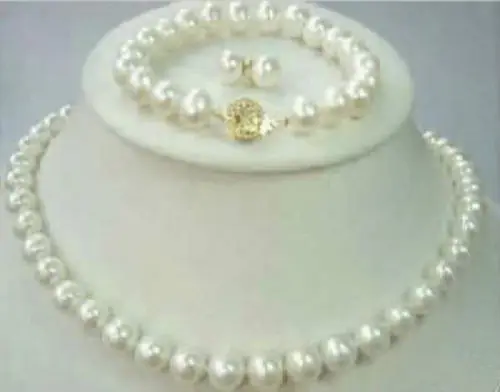

Jewelry 001042 8-9mm White Akoya Cultured Pearl Necklace bracelet Earring Set