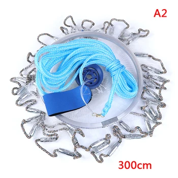 

High Strength Small Mesh American Hand Cast Net with Sinkers Casting Fishing Network 240cm 300cm Dia. Fishing Tools