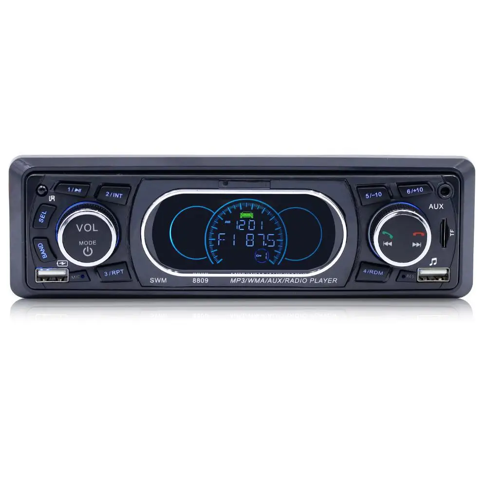 Автомобильный Bluetooth Радио авторадио стерео аудио пульт дистанционного управления MP3 мультимедийный плеер 1 Din AUX/TF/FM/USB Автомобильная электроника сабвуфер 15 - Цвет: Черный