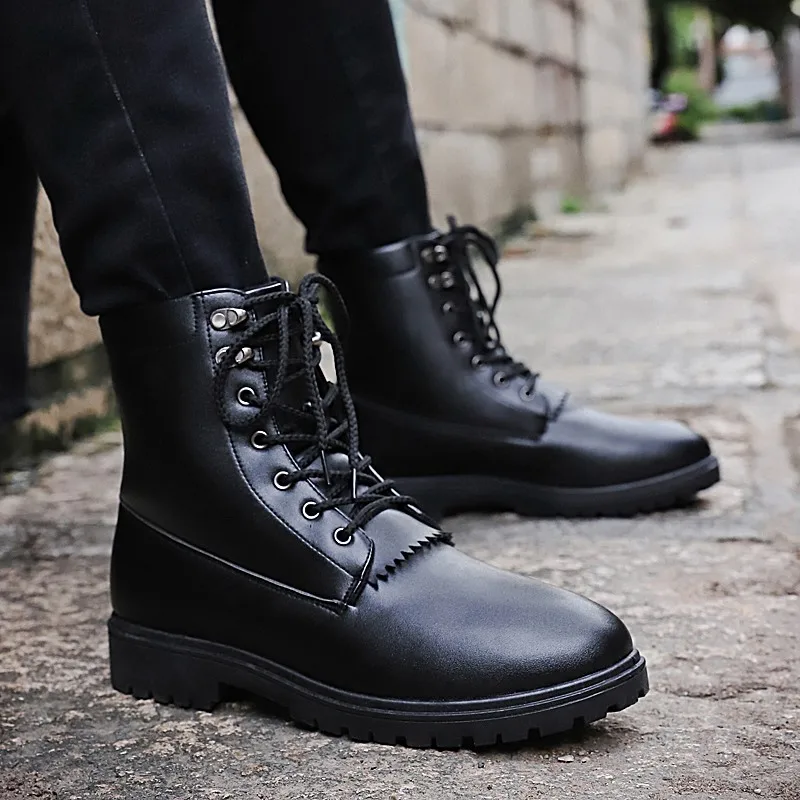 

New High Quality Genuine Leather Autumn Men Boots Winter Waterproof Ankle Boots Martin Boots Outdoor Working Boots Men Shoes 5