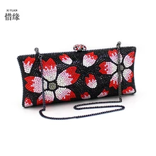 XIYUAN брендовые роскошные черные женские Дамские Сумочки вечерние сумки со стразами сумочка клатч в кристаллах Дамский кошелек шикарная сумка vrouwen