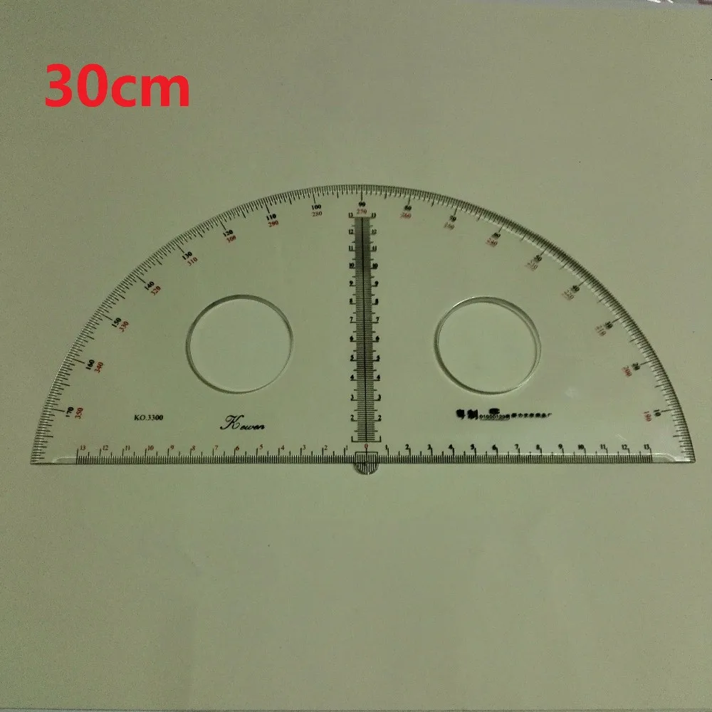 15/20/25/30 см(Диаметр) транспортир Пластик полу круглая линейка Профессиональный полукруг 180 goniasmometer прозрачная линейка