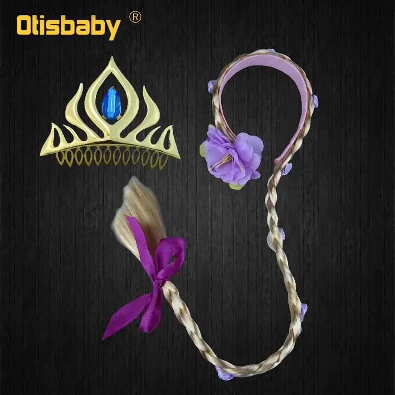 Accessories Детские платья принцессы Софии, Рапунцель для девочек; бальное платье; Длинные вечерние платья; одежда для детей; Детский карнавальный костюм; маскарадный парик - Цвет: Accessories