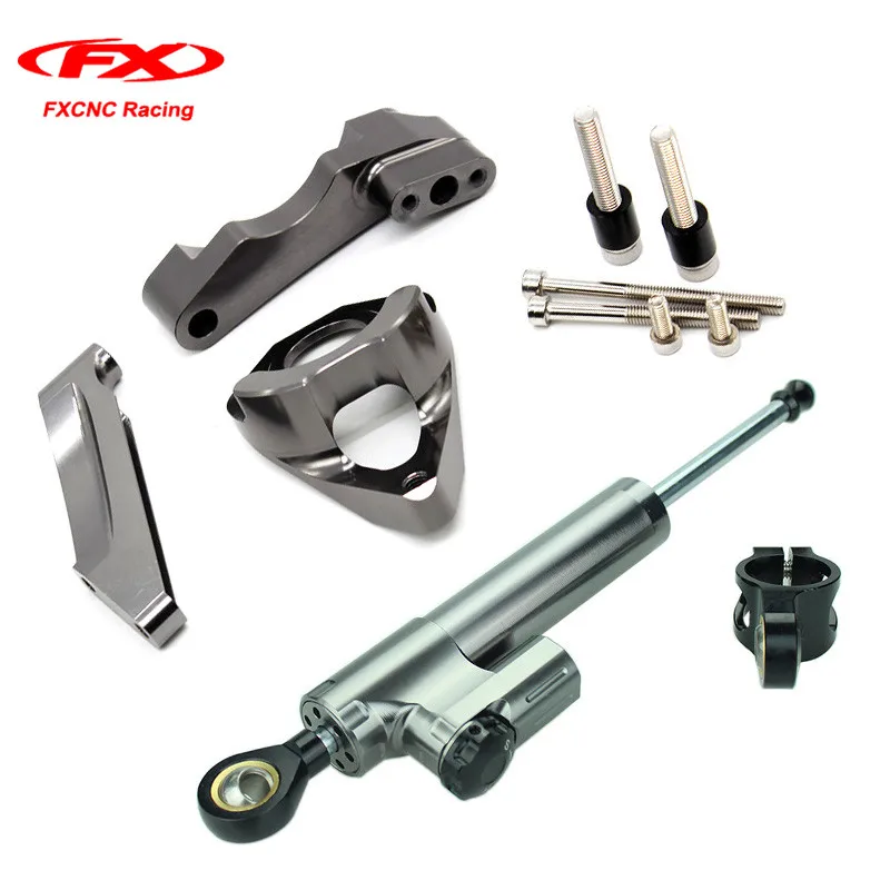 FXCNC Adjustable Motorcycles Steering Damper Stabilizer Mounting