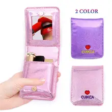 Cute Cosmetic Bag Portable PU Heart Shape Mini Lipstick Makeup Kit Bags Purse Organizer With Mirror For Women Girls Make Up Bag