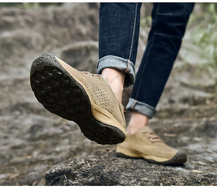 BACKCAMEL 2018 новые летние Стиль Для мужчин; Вулканизированная обувь Кожа пирсинг полые уличная Нескользящая походная обувь качество размер 38- 44