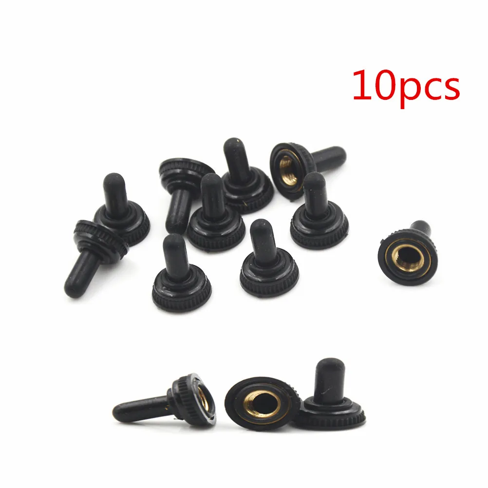 High Quality 10Pcs 6mm Black Toggle Switch Rubber Cover Waterproof Dust
