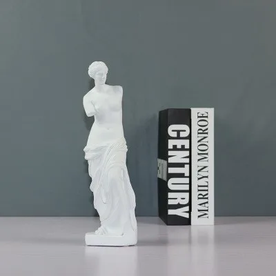 Venus De Milo, большая статуя из смолы, статуя богини Афродиты, статуэтка, произведение искусства, Современная Скульптура, настольный декор, украшения для дома - Цвет: Белый