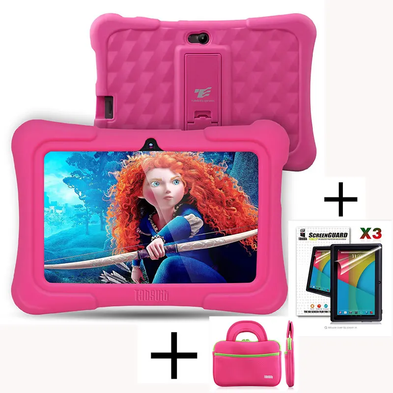 Dragon touch Y88X Plus 7 Детский планшет Лучшие подарки на Рождество для детей шт четырехъядерный Android 5,1 + сумка для планшета + протектор экрана
