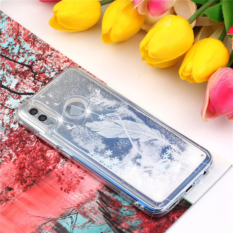 Жидкий чехол для huawei Honor 9 Lite, чехол для Coque huawei Honor 10 10 Lite, блестящий динамический силиконовый мягкий ТПУ чехол для телефона