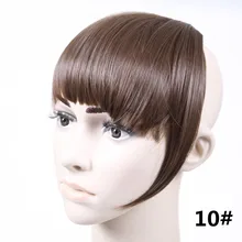 jeedou Synthetic Short Front Neat Blunt bangs Clip On Bang Fringe Straight Hair Extensions Girl Women's hairpiece