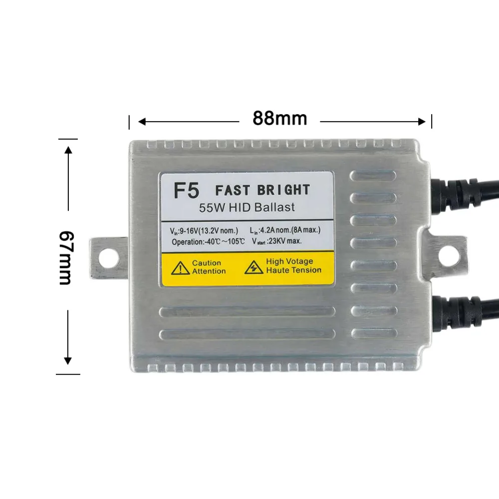 2 шт. Быстрый Яркий HID балласт переменного тока 55 Вт F5 Быстрый старт ксеноновый балласт для ксеноновая HID-лампа H1 H3 H4 H7 H11 9005 9006 фар автомобиля 12 V
