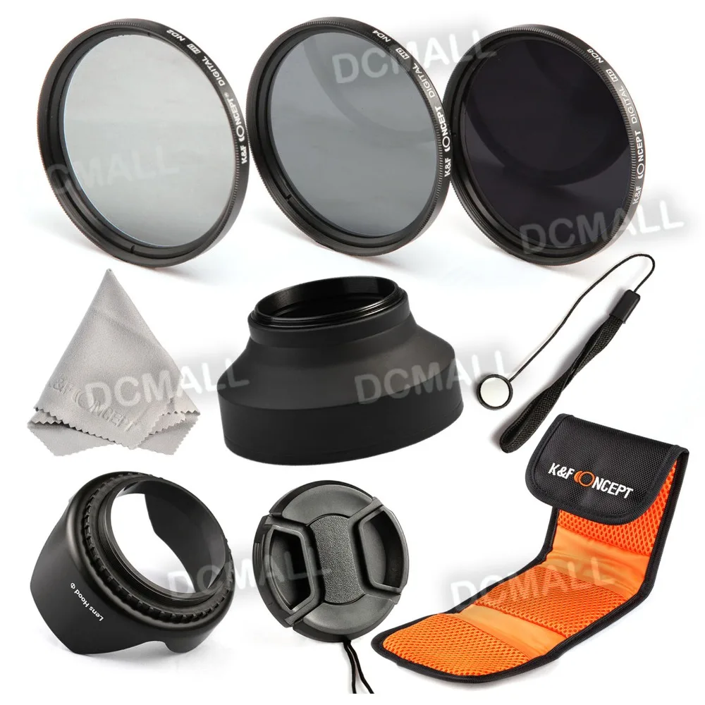 67mm, 72mm, 77mm ND2 ND4 ND8 Filter Set+ Camera Lens Accessories For Canon 40D 60D 70D 600D 700D 1200D K&F CONCEPT ND Filter Kit