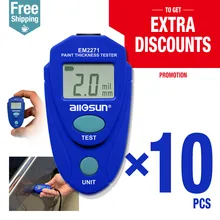 10 шт./лот, цифровой толщиномер, автомобильный тестер толщины краски, измеритель толщины краски EM2271, из России
