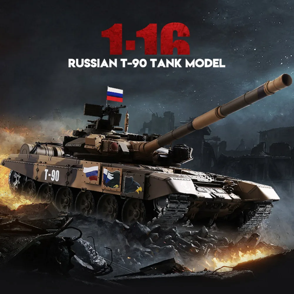 For HengLong RC Tank 1/16 Upgraded Russian T90 Remote Control Tank Model Tracks Sprockets 3938 Battle Tank Gifts for Kids