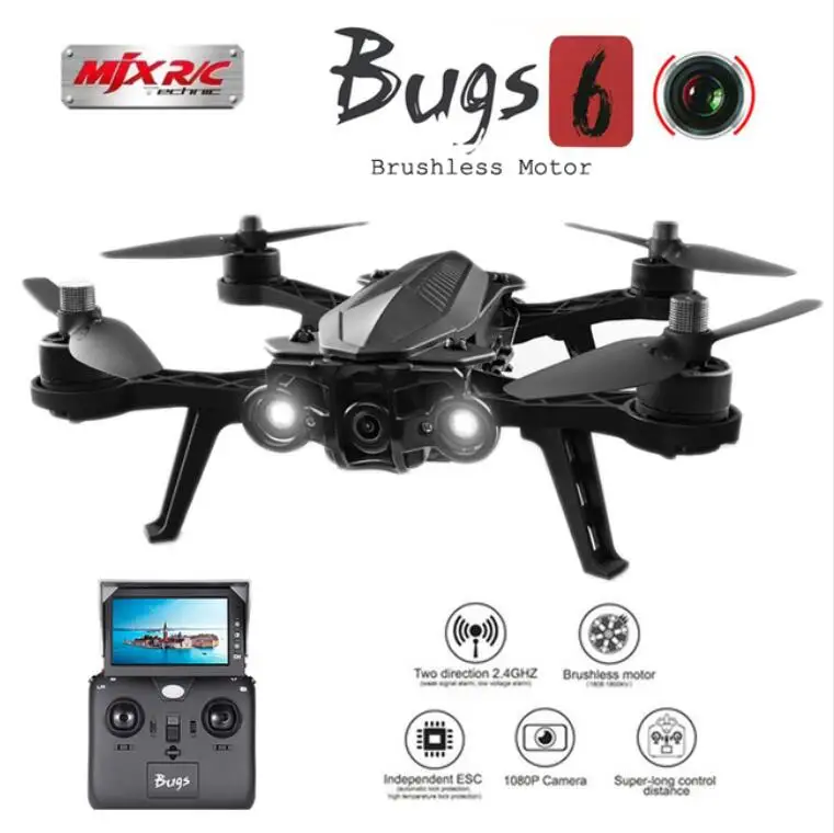 MJX Bugs 6 B6 2.4G RC Helicopter High Speed Brushless Motor RC Drone With Camera FPV Real-Time Image Transmission RC Quadcopter MJX Bugs 6 B6 2.4G RC Helicopter High Speed Brushless Motor RC Drone With Camera FPV Real-Time Image Transmission RC Quadcopter