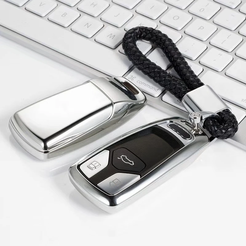 

Car Styling Soft TPU Auto Key Cover Case For Audi A6 C6 C5 A3 A4 B6 B7 B9 B8 A5 A2 Car Holder Protection Shell with keychain