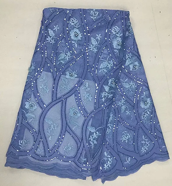 

French Tulle Lace Fabrics With Beads Nigerian 3D Appliqued Flowers Net Tulle Lace Fabric For African Dresses JFAP211