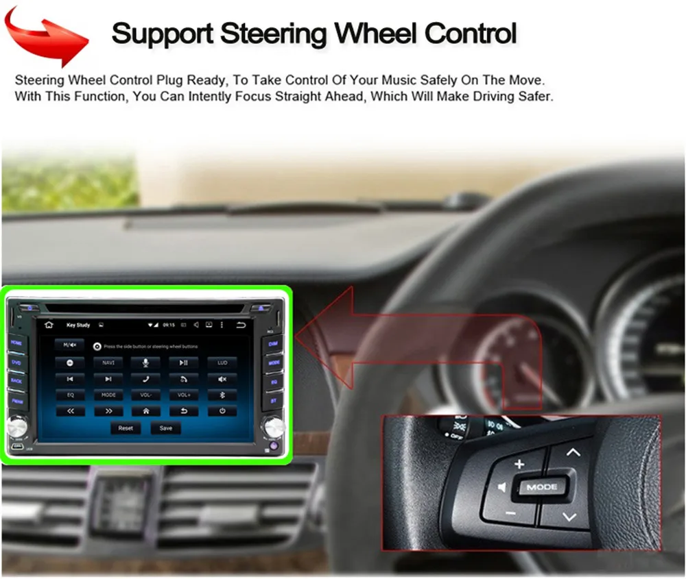 Discount 2 Din Android 9.1 Car DVD Player Universal 2+16G Quad Core Car Radio GPS Navigation Audio Stereo Wifi Touch Screen SWC Head Unit 1