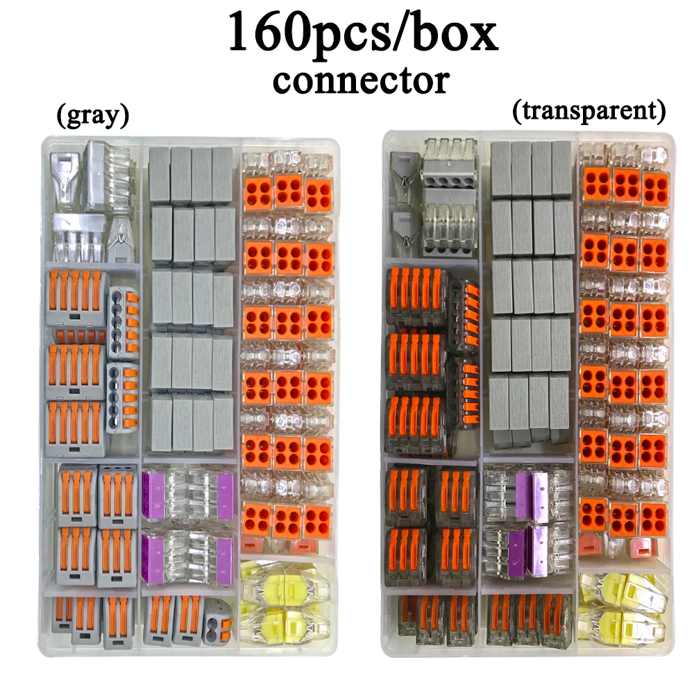 

Wire Connector 160PCS/Box Universal Compact Terminal Block Lighting Wire Connector For 5 Room Mixed Quick Connector