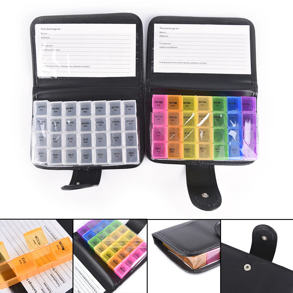 1set Travel Weekly 7 Days Pill Wallet Medicine Box Dispenser Tablet