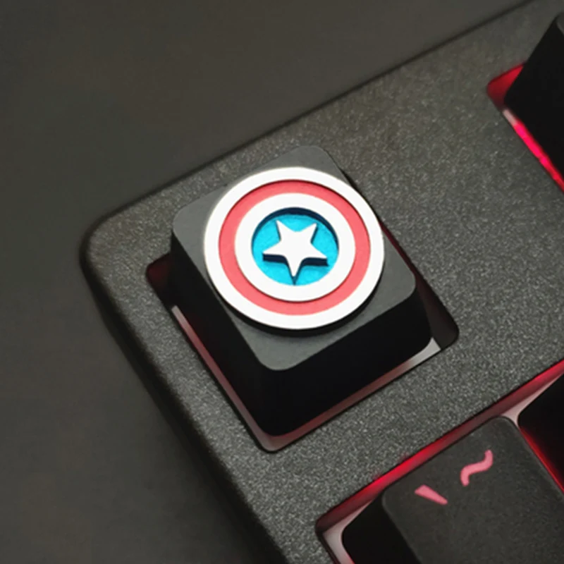 Keycaps 2 3 типа Капитан Америка Металлический Щит ключ Кепки s для переключатели Cherry MX Mechincal клавиатуры ESC R4 Алюминий сплав ключ Кепки - Цвет: Keycaps 2