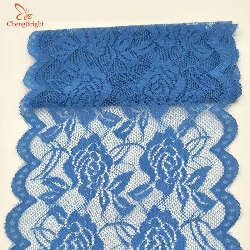 CHENGBRIGHT 2 ярдовая кружевная лента высокого качества кружевная ткань Африканская кружевная ткань узор розы кружевная лента 15 см Ширина Diy - Цвет: Light Blue