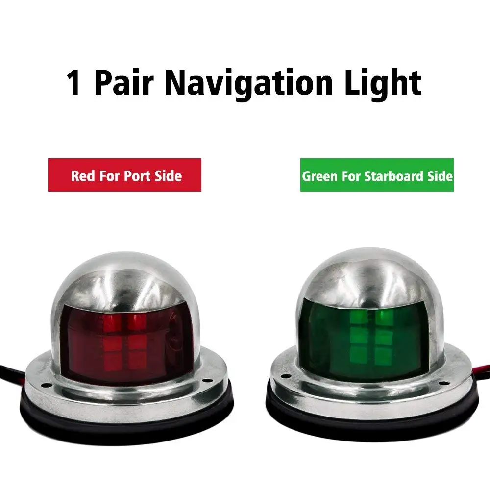 Лодка светильник 12 V светодиодный красного и зеленого цветов, парусных световой сигнал светильник навигации Предупреждение светильник для морской лодки