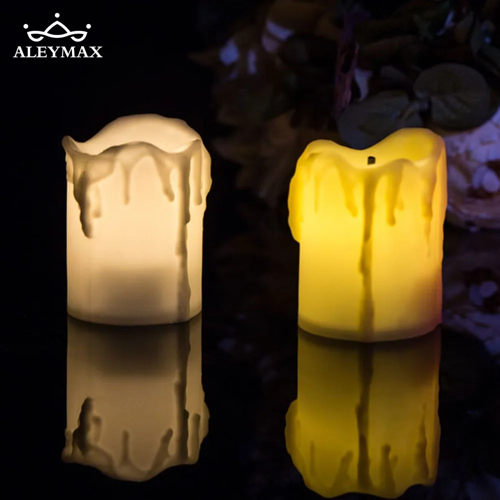 

4Pcs/Box Warm White Flameless LED Electric Battery Powered Tealight Candles Holiday/Wedding Decoration Big Votive Candles