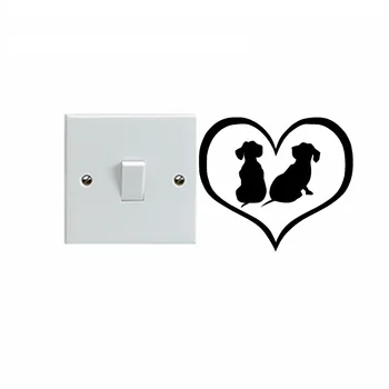 

Dachshund puppy heart switch stickers Stylish room decoration 2SS0122