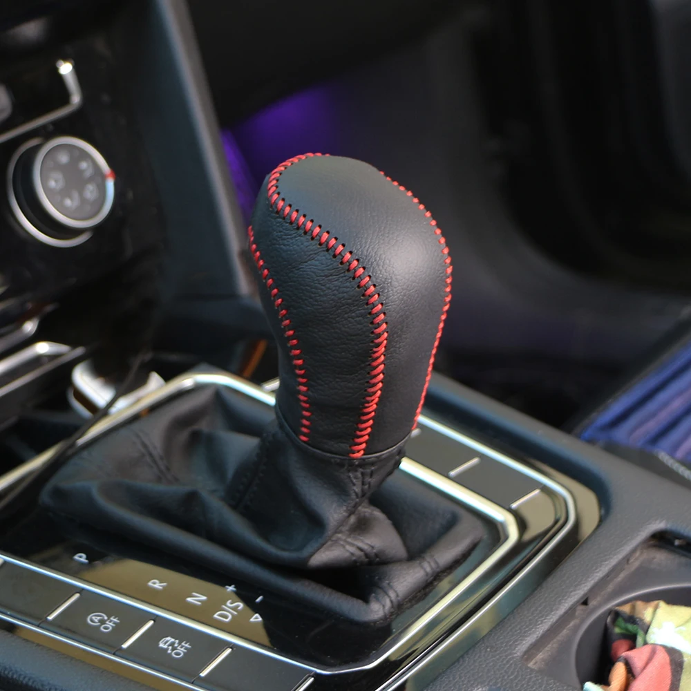 

Xburstcar Leather Car Gear Head Shift Knob Cover Case for VW Golf 6 7 MK6 MK7 GTI DSG Tiguan POLO BORA Passat B7 Tiguan Touran