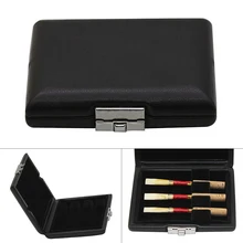 Черный легкий кожаный чехол для хранения с отверстиями для 3 Тростников