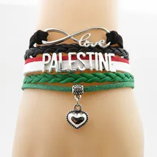 Infinity amor palestina pulseira charme palestina pulseiras moda feminino e masculino jóias