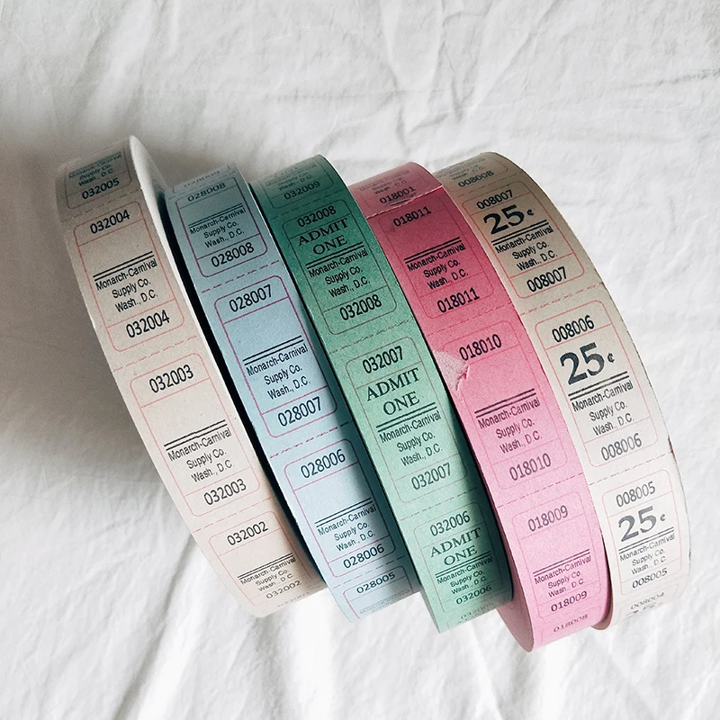 

50pcs\set 5 Styles Old Ticket Vintage American Carnival Ticket Junk Journal Paper Set for Scrapbooking Happy Planner/Card Making