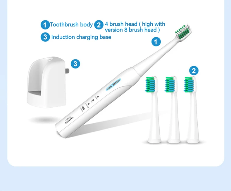 Lansung зубная щетка электрическая зубная щетка Sonicare перезаряжаемая электрическая зубная щетка Escova De Dente Eletrica гигиена полости рта щетка 4