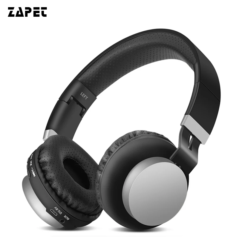 

ZAPET Stereo Wireless Bluetooth Headphone Foldable Outdoor Sport Headsets with AUX Cable 3.5mm Wired Headset with mic for phone